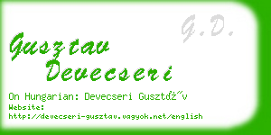 gusztav devecseri business card